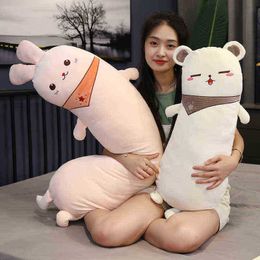75125Cm Cartoon Animals Plush Pillow Stuffed Rabbit Unicorn Cow Teddy Bear Plush Toy Soft Back Bed Pillow ldren Girls Gift J220729