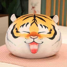 1Pc Cartoon Kawaii Plush Fat Tiger Cuddle Animal Tiger Round Ball Shaped Pillow Cute ldren Xmas Gift J220729