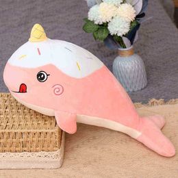 Creative Funny 1Pc 506580Cm Plush Animals Ice Shark Dolls Super Soft Whale Toy cuddly Peluche For ldren Birthday Gift J220729