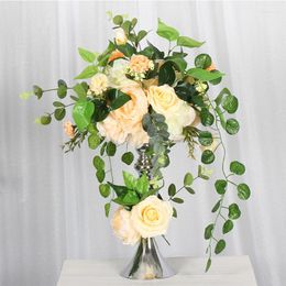 Decorative Flowers Artificial Fake For Table Centrepieces Wedding Party Home Flower Vase Stand Backdrop Decoration Centrepiece Accessories