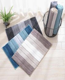 Alfombras Rayas de alta calidad Microfibra Mat de baño absorbente Antislip Alison Alfombra dormitorio de toalla suave