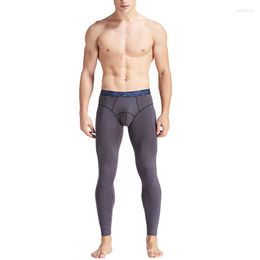 Men's Sleepwear Men Sleep Bottoms Modal Underwear Tight Leggings Pants Autumn Winter Thermal Long Johns Trousers Male