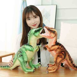 384654Cm Simulation Dinosaur Hugs Real Life Tyrannosaurus Rex Plushie Dolls Stuffed Soft Creative Gift for Boys Kids J220729