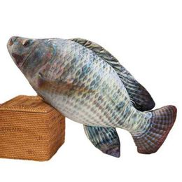 Realistic 30100Cm Simulation Fish Plush Toy Tilapia Carp Brasem Plush Cushion Filled Soft Bed Back Cushion Creative decor Gift J220729