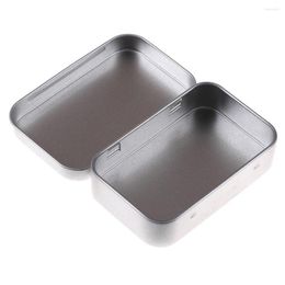 Storage Bottles Metal Box Case Organizer For Money Coin Candy Keys Tin Higen Lid Small Empty Silver Flip Survival Kit