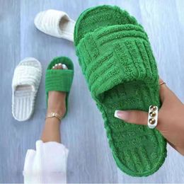 Slippers Plush Women Female Cute Solid color Cotton Home Comfortable Shoes Indoor furry slide slippers Flats 221124