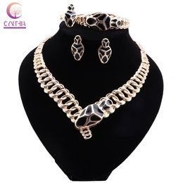 Silver Gold Color Jewelry Sets For Women Snake Shape Necklace Earrings Bracelets Ring Set Wedding Banquet Jewelry