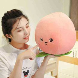 3045Cm Simulation So Sweet Peach Plush Toy Stuffed Soft Fruit Dolls Peach Cushion Sofa Cushion For ldren Girls Gifts J220729