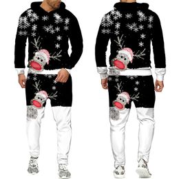 Men's Tracksuits New Year's Couple Outfits Christmas 3D Printing Fashion Women Plus Size S-7XL Harajuku 001