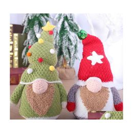 Christmas Decorations Christmas Decorations Soft Texture Novelty Gnome Plush Doll Decoration Knitted Faceless Realistic For Living R Dhqwn