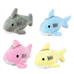 Mini Shark Keychain Beautiful Plush Shark Cuddly Animal Cute Little Shark Plush Hanging Charm Key Holder Bag Pendant J220729