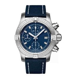 Chronograph AAAAA Super Avenger Ii 1884 Watches Stainless Steel Bracelet Sapphire Glass Black Blue Leather Sports