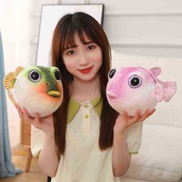 263343Cm Kawaii Buffer Fish Plush Toy Filled Soft Simulation Dolls Cartoon Buffers Pillow Birthday Xmas Gift For ldren J220729