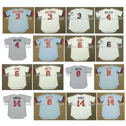 College Baseball Wears 1974 Vintage 3 HARMON KILLEBREW 4 PAUL MOLITOR 5 ROY SMALLEY 6 TONY OLIVA 8 GARY GAETTI 11 CHUCK KNOBLAUCH 14 KENT HRBEK White Blue Retro
