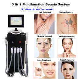 5 w 1 Opt IPL Elight Szybka maszyna do usuwania włosów RF Zmuszanie skóry odmładzanie twarzy wyposażenie kosmetyczne i usuwanie tatuaży laser