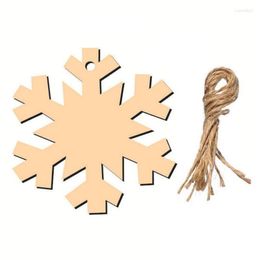 Christmas Decorations 10 Pcs Snowflakes Wood Slices Decor With Rope Tree Gift Home DIY Craft