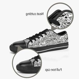 الرجال نساء DIY مخصص أحذية منخفضة أعلى القماش أحذية رياضية التزلج ثلاثية تخصيص أسود تخصيص الأشعة فوق البنفسجية أحذية رياضية الرياضة Shizi 157-3