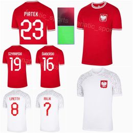 National Team Soccer Poland Jerseys World Cup 2022 2023 LEWANDOWSKI MILIK KIWIOR CASH ZIELINSKI SZYMANSKI BIELIK GROSICKI SWIDERSKI BEDNAREK Football Shirt Kits