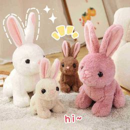 203040Cm 1Pc Cute Simulation Rabbit Bunny Toy Stuffed Beautiful Lifelike Hare Animal Plush Doll for Kids ldren Cute Gift J220729
