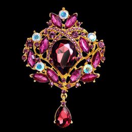 Pins Brooches Crystal Crown Brooches Pins Cor Drop Wedding For Women Men Brooch Fashion Jewellery Delivery Dh5Ni