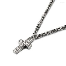 Pendant Necklaces Religious Vintage Jewellery Personality Stainless Steel Cross Necklace Men's Trend Titanium Male Bracelet