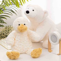 2650Cm Curly Duck Plush Animals Polar Bear Plush Toys Cartoon Cute Stuffed Kids Toys For ldren Xmas Birthday Gift J220729