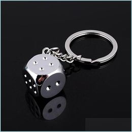 Party Favor Dhs Keychains Super Deal New Creative Key Chain Metal Genuine Personality Dice Alloy Keychain For Car Ring Trinket 174 J Dhezt