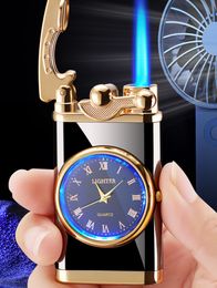 The latest 75MM inflatable lighter rocker arm straight blue flame creative real dial a variety of styles to choose from support customized logo