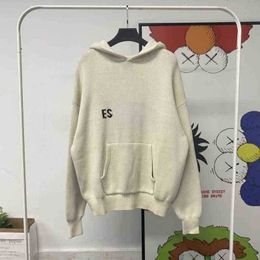 Ess Loose Jumpers Hoodie Turtleneck Sweaters Casual Knits Hoody Lazy Style for Men Women Essentials Lightweight Sweatshirts cw013