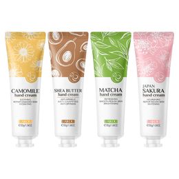 LAIKOU Japan Sakura Crema per le mani Idratante Riparazione anti-screpolature Ammorbidisce lo sbiancamento della pelle Inverno Anti-crack Cura della pelle Crema per le mani