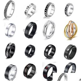 Band Rings Star Moon Titanium Steel Rotating Ring Stainless Steels Rings Drop Delivery Jewelry Dhgarden Dh1Lp