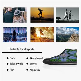 Custom shoes Classic Canvas high cut Skateboard casual triple black Accept customization UV printing low mens womens sports sneakers Breathable Colour 935