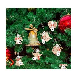 Christmas Decorations Christmas Decorations 6Pcs Pendant Wooden Painted Colorf Xmas Tree Drop Ornaments For Home Kids Toys Gift Year Dhrdh