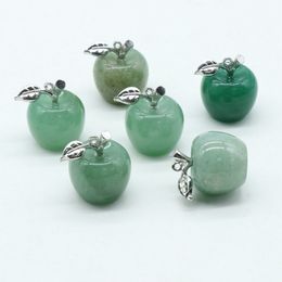 Cristalli naturali variopinti all'ingrosso che intagliano la pietra di avventurina verde mela Materiale differente Mela di cristallo per la decorazione