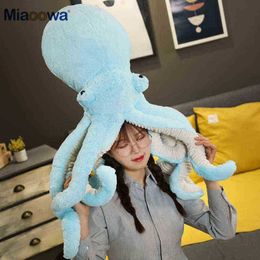 6590Cm Super Beautiful Huge Lifelike Octopus Plush Cuddle Soft Cute Animal Doll Sleep Pillow Home Accessories ldren Gifts J220729