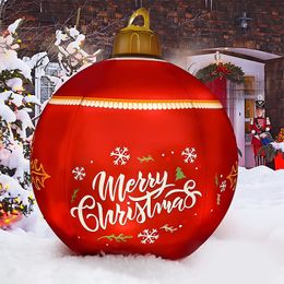 Decorazioni natalizie 2023 60CM Gonfiabile all'aperto Palla decorata Realizzata in PVC Bagliore di luce gigante Giocattolo per albero di grandi dimensioni 221124