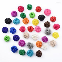 Decorative Flowers 10PCS DIY Artificial Straw Wedding Flower Wreath Home Christmas Decoration Rattan Ball Curtain Hanging Accessories