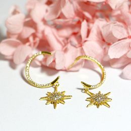 Stud Earrings Personality Star Sun S925 Sterling Silver For Women