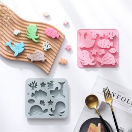 Theme of Marine Life Silicone Mould Handmade Soap Candy Jelly Pudding Muffin Cake Decor Chocolate Baking Accessories MJ1167