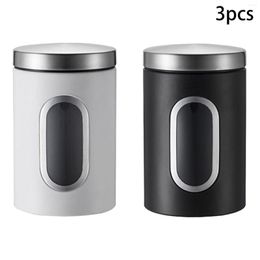 Storage Bottles 3Pcs Candy Sealed Box Organizer With Lid Airtight Kitchen Tea Coffee Sugar Canister Food Tin