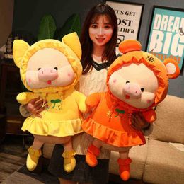 1Pc 5580Cm Cute Kawaii Pig Plush Toy Stuffed Soft Sussen Pig With Skirt Cushion Dolls For Kids Girls Birthday Gift Valentine's Day J220729