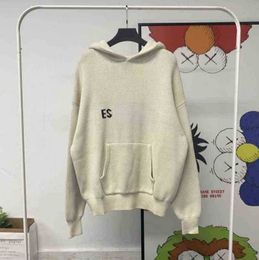 Ess Loose Jumpers Hoodie Turtleneck Sweaters Casual Knits Hoody Lazy Style for Men Women Essentials Lightweight Sweatshirts cw033