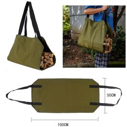 Storage Bags Large Canvas Firewood Carrier Log Tote Bag Indoor Fireplace Holder Outdoor Camping Wood Carry