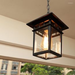 Pendant Lamps Retro Lamp European Simple Waterproof Rust Cinnamon Outdoor Garden Lights Corridor Entrance E27 Lighting