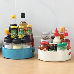 360 Rotating Storage Container Bins Spices Condiments Spinning Organizer Kitchen Round Plastic Storage Tray hh22-353