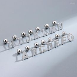 Stud Earrings 925 Sterling Silver Screw Back Tiny Alphabet Babies Toddlers Girls A-Z 26 Letters For Jewellery Gifts Birthday Year