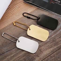Pendant Necklaces In Bulk 5pcs Lot Stainless Steel Smooth Dog Tag Army Card Necklace Charm Chain 5 Inch