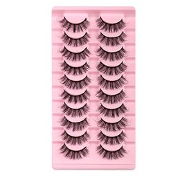 Natural Thickly Curled False Eyelashes 10 Pairs Set Soft & Vivid Handmade Reusable Multilayer Mink Fake Lashes Extensions Makeup Accessory for Eyes DHL