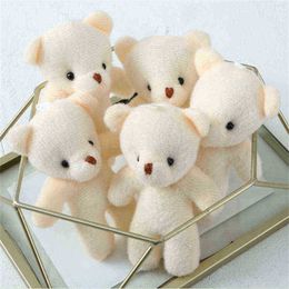 10 pcsparty Mini Plush Siamese Bear Toy Pendant PP Cotton Soft Stuffed Bears Toy Doll Holiday Gift 11Cm J220729