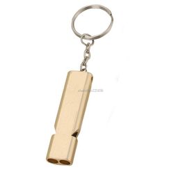 Key Rings Fashion Sport Double Tube Whistle Keychain Out Door Mountaineering Cam Bag Hangs Wholesale Drop Delivery Jewelry Dhq5E